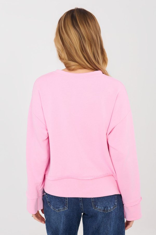 Pink Sweatshirt in Sweatshirts For Women with Cotton and Polyester
