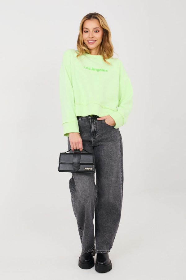 Green Sweatshirt in Sweatshirts For Women with Cotton and Polyester