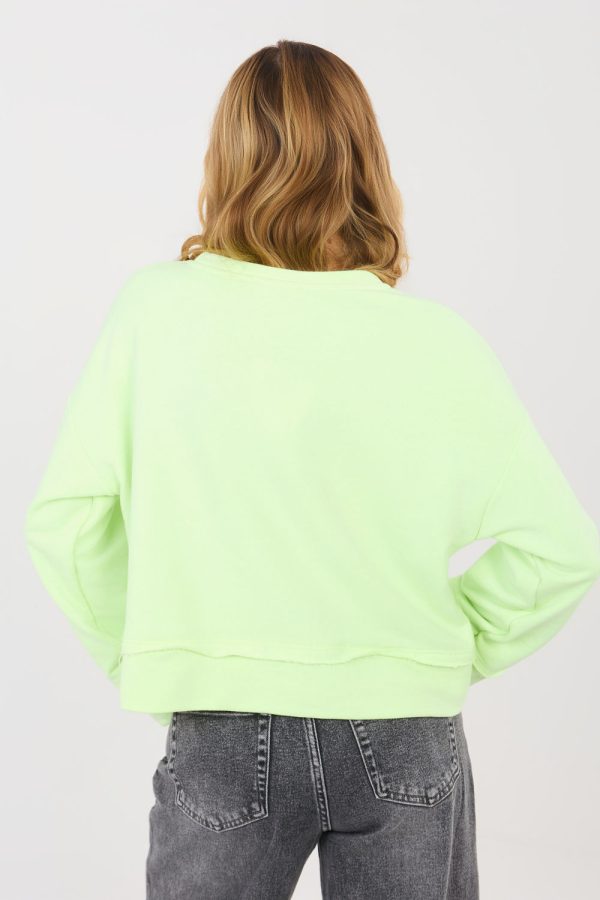 Green Sweatshirt in Sweatshirts For Women with Cotton and Polyester