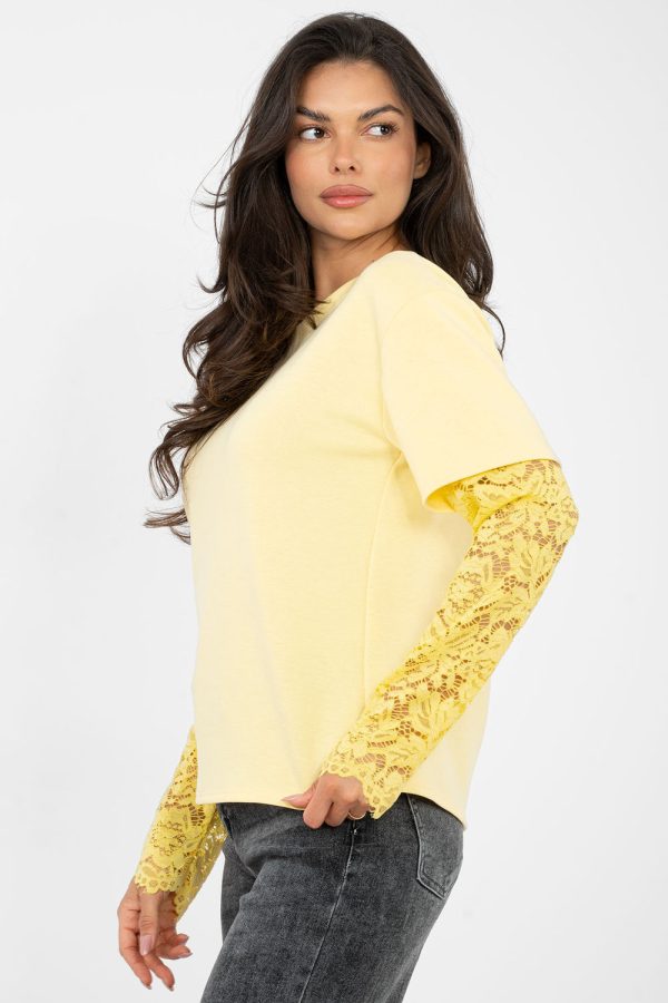 Yellow Blouse in Women`s Blouses, Tunics with Spandex and Polyester