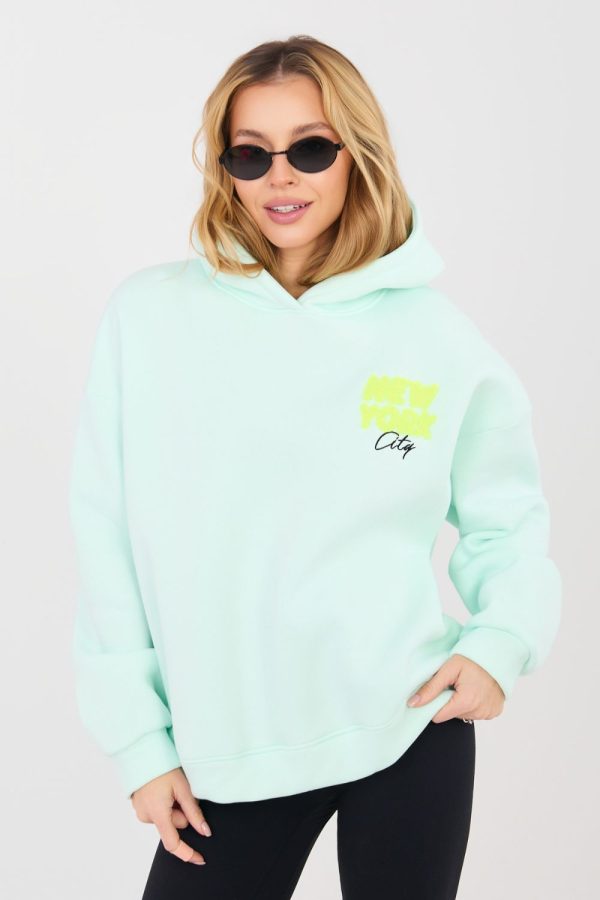 Green Sweatshirt in Sweatshirts For Women with Cotton and Polyester