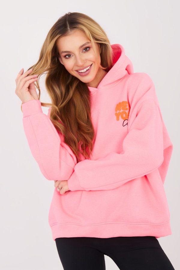 Pink Sweatshirt in Sweatshirts For Women with Cotton and Polyester