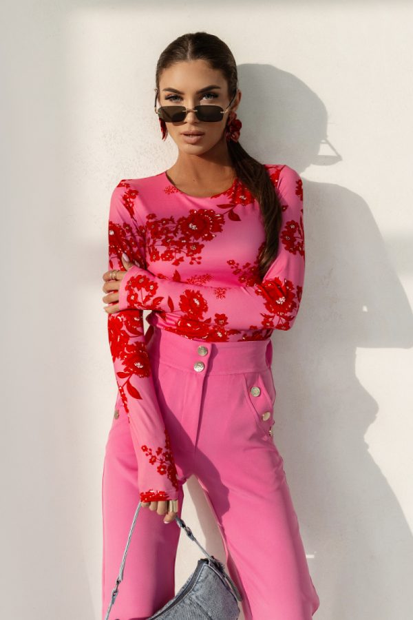 Multicolor Blouse in Women`s Blouses, Tunics with Spandex and Viscose