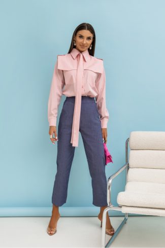 1111053 Blue Women Trousers in Pants, Trousers, Shorts with Cotton and Spandex