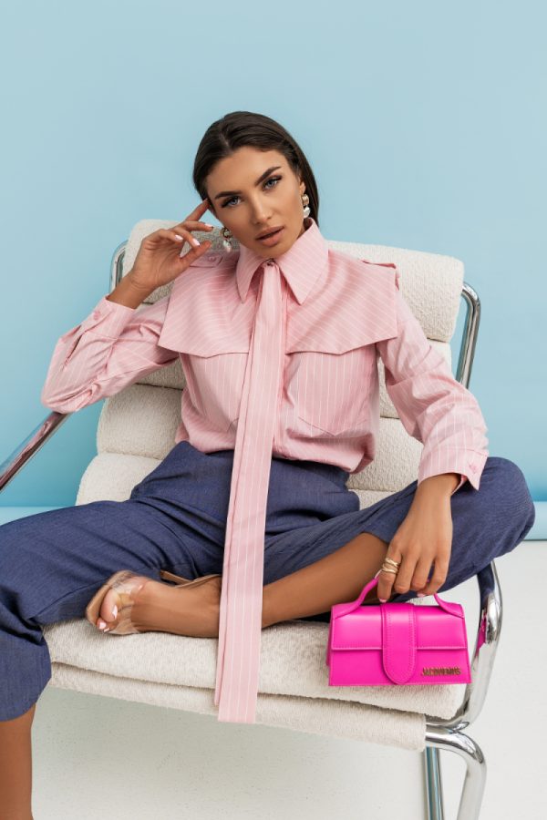 Blue Women Trousers in Pants, Trousers, Shorts with Cotton and Spandex