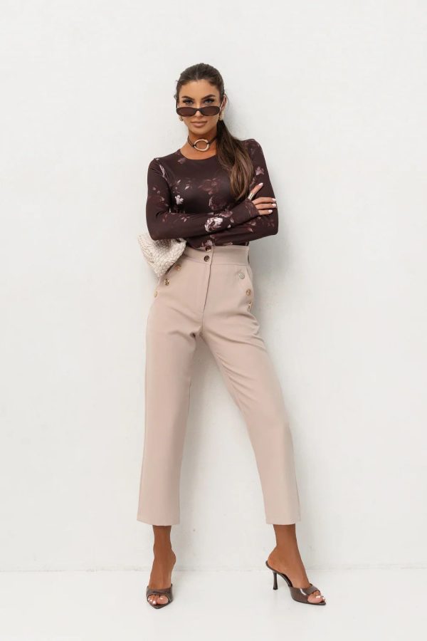 Brown Blouse in Women`s Blouses, Tunics with Spandex and Viscose