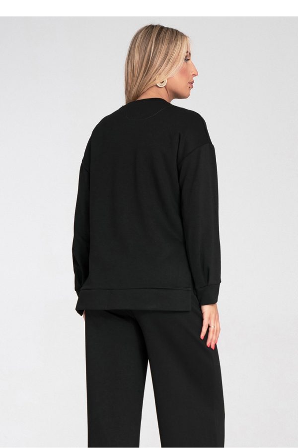 black Sweatshirt model 223541 Figl
