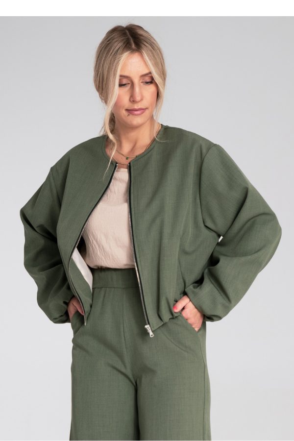 Green Jacket in Women`s Coats, Jackets with Spandex and Polyester