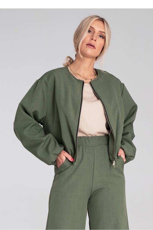 Green Jacket in Women`s Coats, Jackets with Spandex and Polyester