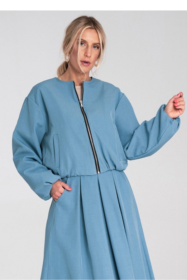 Blue Jacket in Women`s Coats, Jackets with Spandex and Polyester