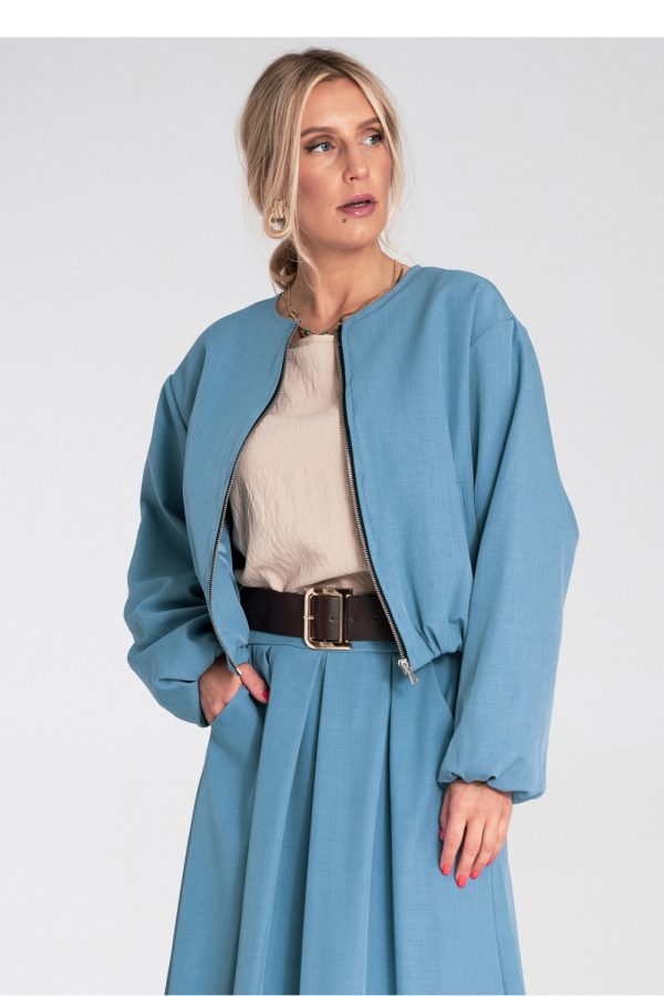 Blue Jacket in Women`s Coats, Jackets with Spandex and Polyester