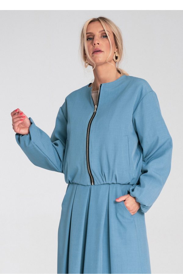 Blue Jacket in Women`s Coats, Jackets with Spandex and Polyester