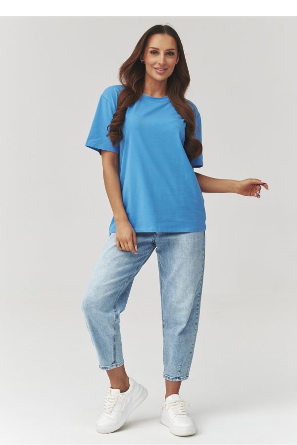 Blue T-shirt in Women`s Tops, T-shirts, Singlets with Cotton and Spandex