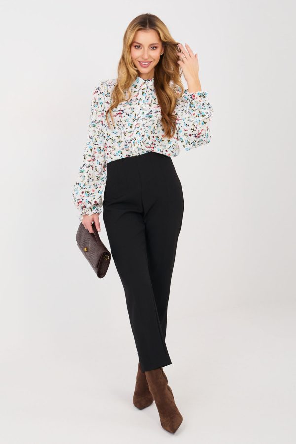 Blue Long Sleeve Shirt in Shirts For Women with Spandex and Polyester