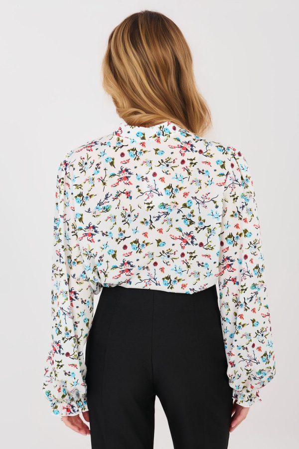 Blue Long Sleeve Shirt in Shirts For Women with Spandex and Polyester