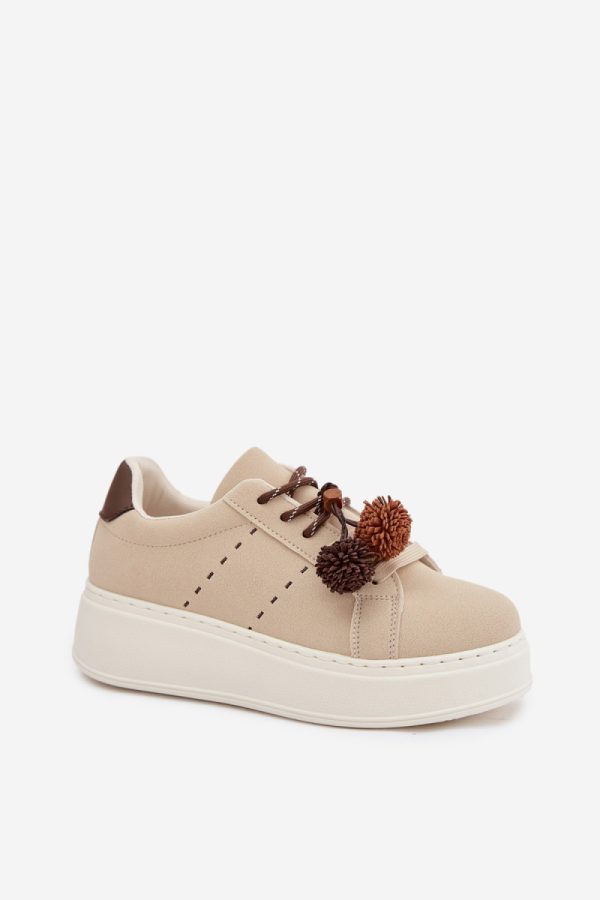 beige Platform sneakers model 223587 Step in style