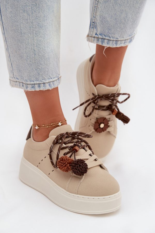 beige Platform sneakers model 223587 Step in style