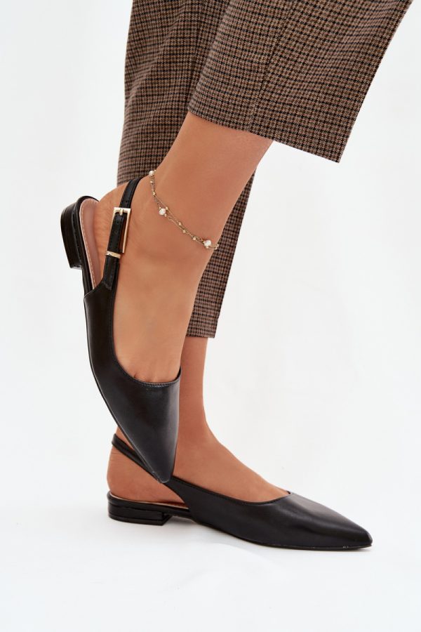 Black Ballet Flats in Ballet Flats, Ballet Pumps For Women with Fabric, Footbed and Heel Height
