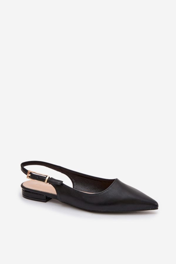 Black Ballet Flats in Ballet Flats, Ballet Pumps For Women with Fabric, Footbed and Heel Height