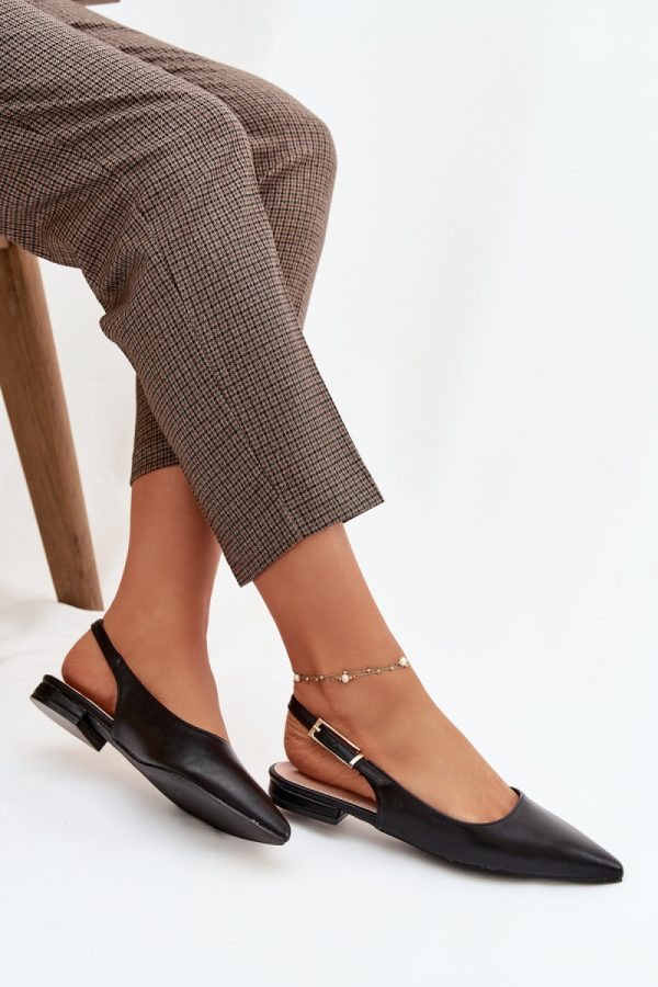 Black Ballet Flats in Ballet Flats, Ballet Pumps For Women with Fabric, Footbed and Heel Height