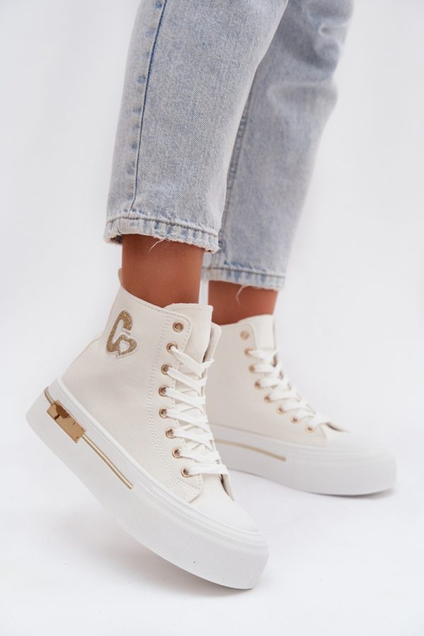 white Platform sneakers model 223604 Step in style