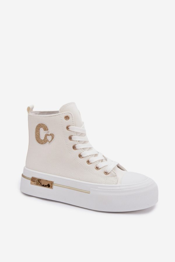 white Platform sneakers model 223604 Step in style