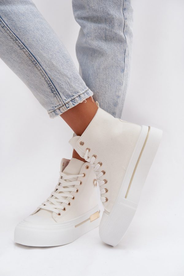 white Platform sneakers model 223604 Step in style