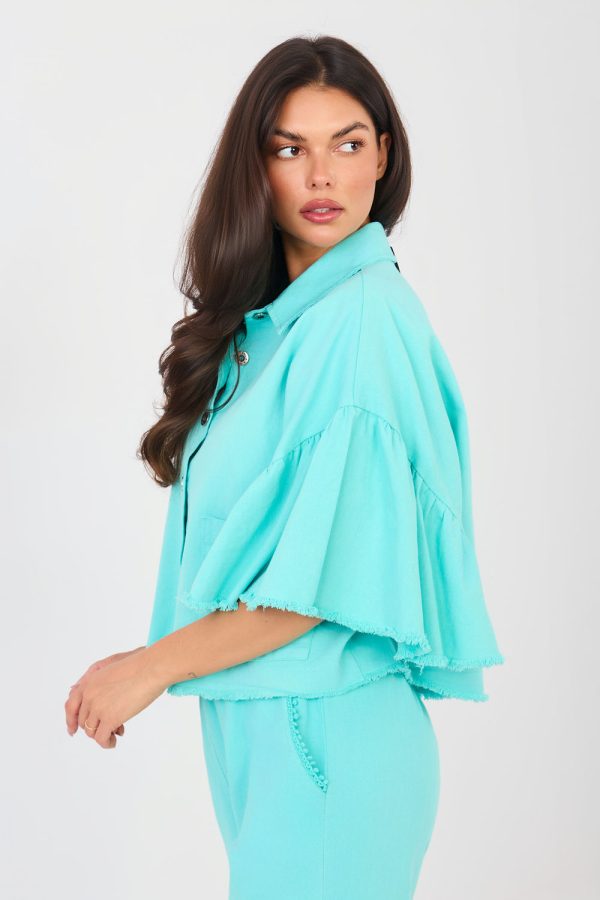 Blue Denim Jacket in Women`s Coats, Jackets with Cotton
