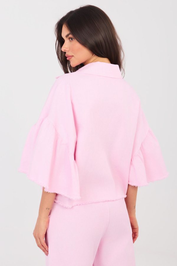 Pink Denim Jacket in Women`s Coats, Jackets with Cotton
