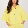 Yellow Denim Jacket in Women`s Coats, Jackets with Cotton