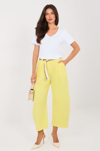 Yellow Women's Pants in Pants, Trousers, Shorts with Cotton and Spandex