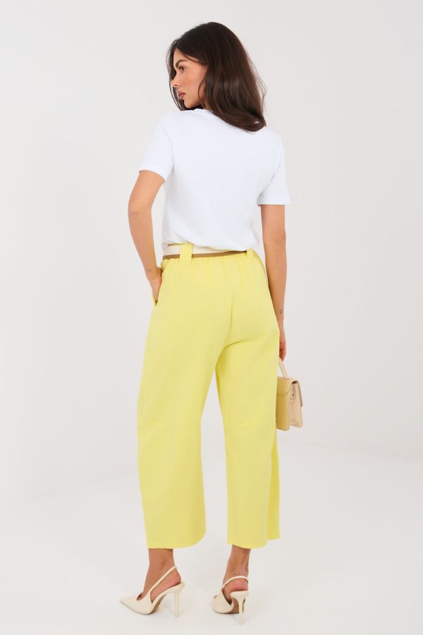 Yellow Women's Pants in Pants, Trousers, Shorts with Cotton and Spandex