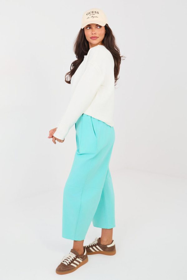 Blue Women's Pants in Pants, Trousers, Shorts with Cotton and Spandex