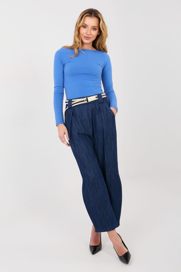 Navy Blue Jeans in Pants, Trousers, Shorts with Cotton