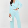 Green Set in Pants, Trousers, Shorts with Spandex, Polyester and Viscose