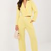 Yellow Set in Pants, Trousers, Shorts with Spandex, Polyester and Viscose
