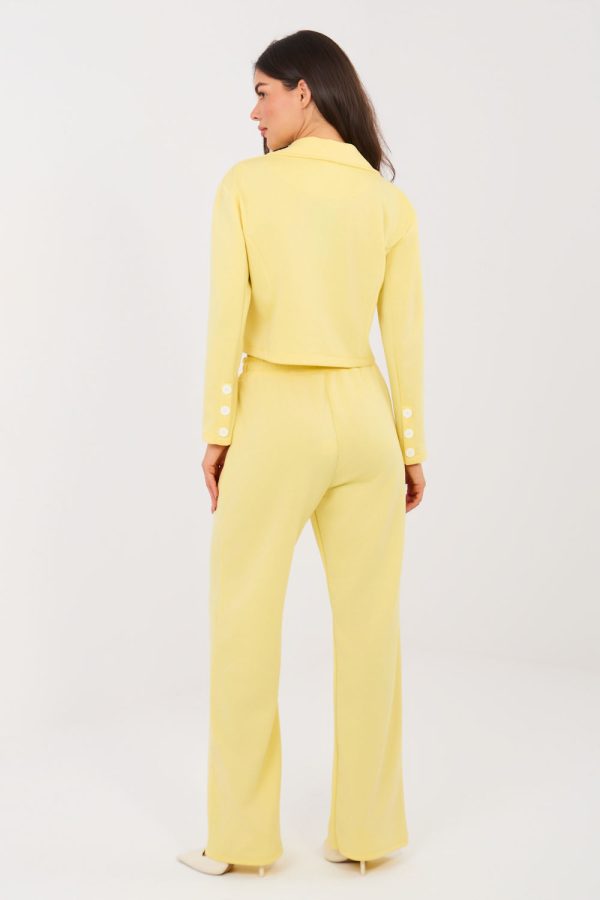 Yellow Set in Pants, Trousers, Shorts with Spandex, Polyester and Viscose
