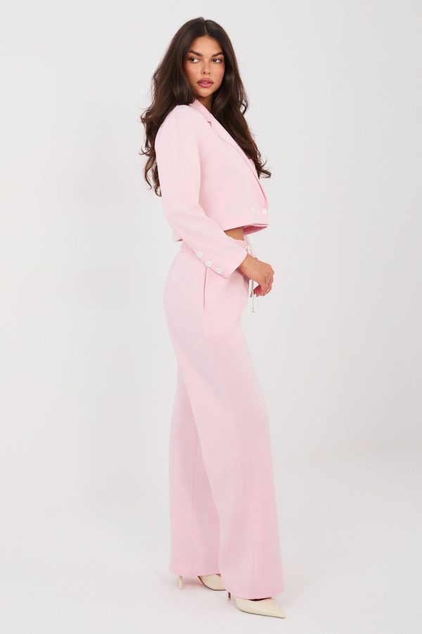 Pink Set in Pants, Trousers, Shorts with Spandex, Polyester and Viscose
