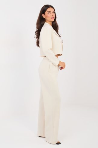 Beige Set in Pants, Trousers, Shorts with Spandex, Polyester and Viscose