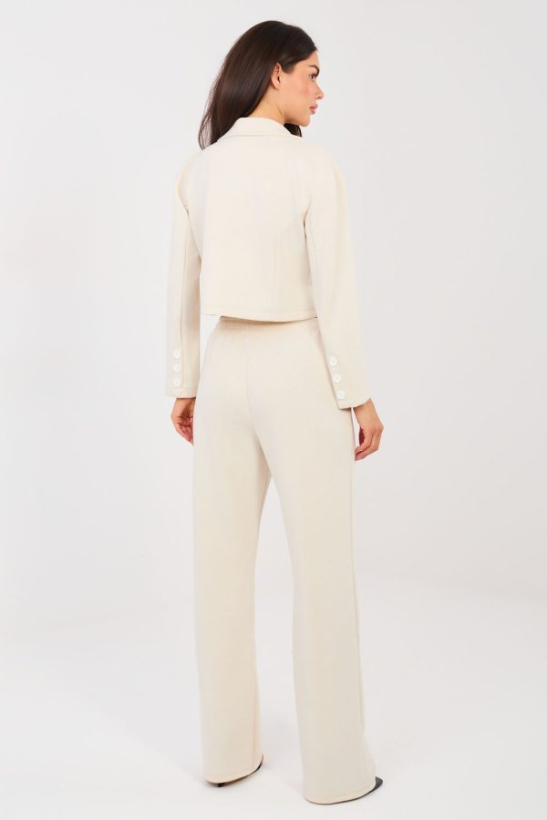 Beige Set in Pants, Trousers, Shorts with Spandex, Polyester and Viscose
