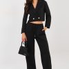 Black Set in Pants, Trousers, Shorts with Spandex, Polyester and Viscose