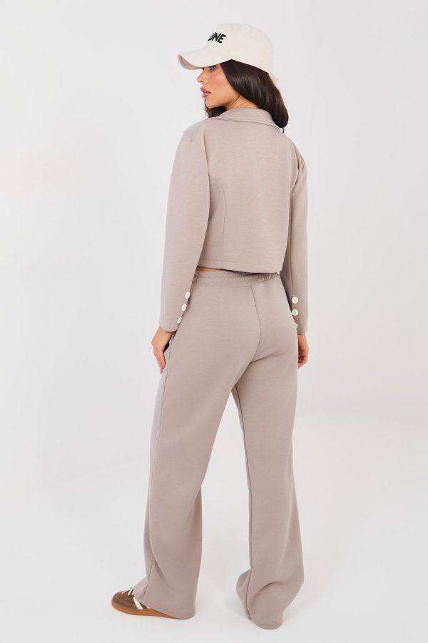 Beige Set in Pants, Trousers, Shorts with Spandex, Polyester and Viscose