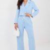 Blue Set in Pants, Trousers, Shorts with Spandex, Polyester and Viscose