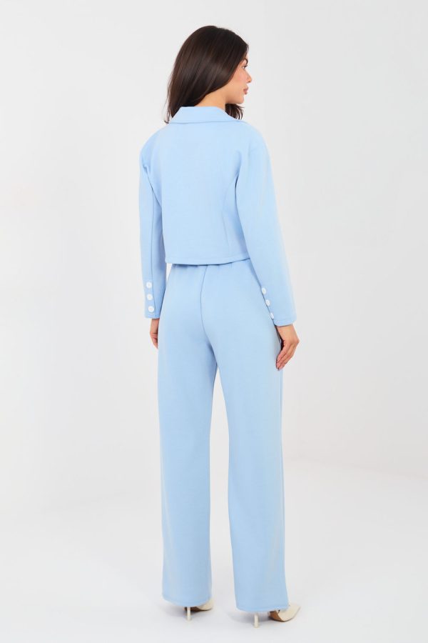Blue Set in Pants, Trousers, Shorts with Spandex, Polyester and Viscose