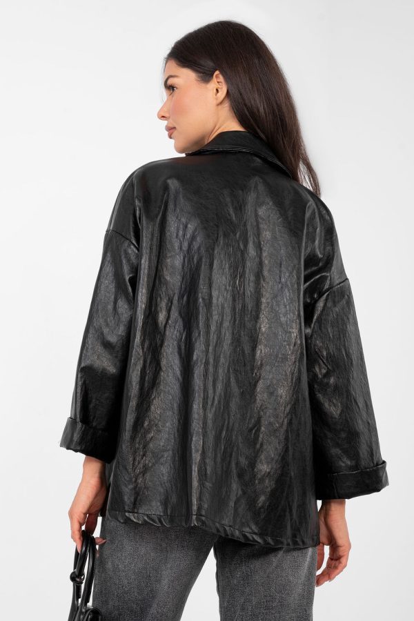 Black Jacket in Jackets, Vests For Women with Polyurethane and Viscose