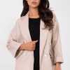Beige Jacket in Jackets, Vests For Women with Polyurethane and Viscose