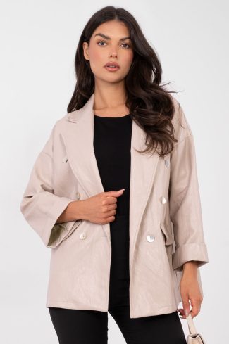 Beige Jacket in Jackets, Vests For Women with Polyurethane and Viscose