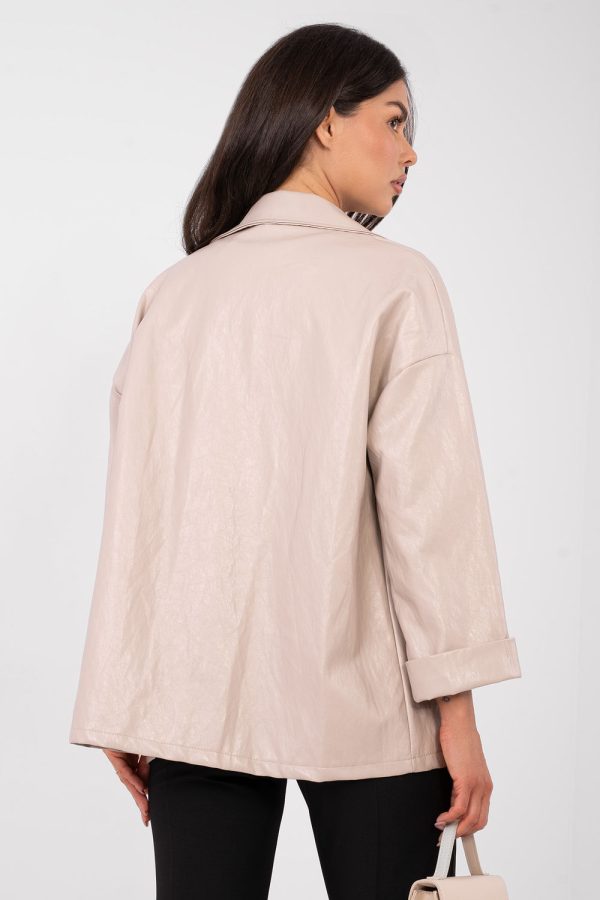 Beige Jacket in Jackets, Vests For Women with Polyurethane and Viscose