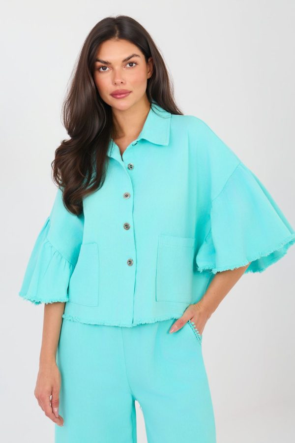 Blue Denim Jacket in Women`s Coats, Jackets with Cotton