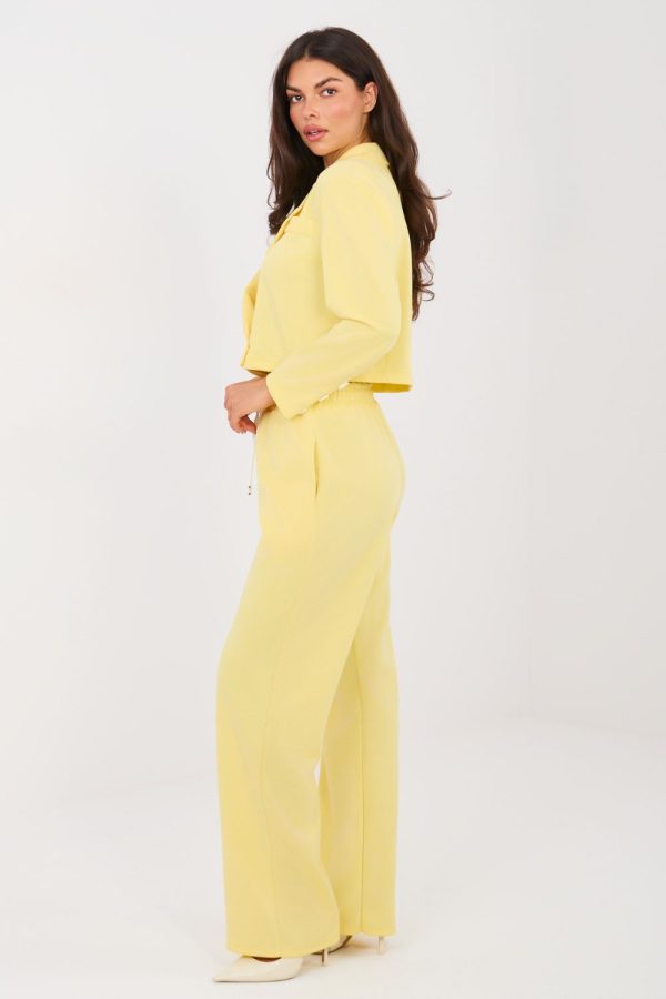 Yellow Set in Pants, Trousers, Shorts with Spandex, Polyester and Viscose